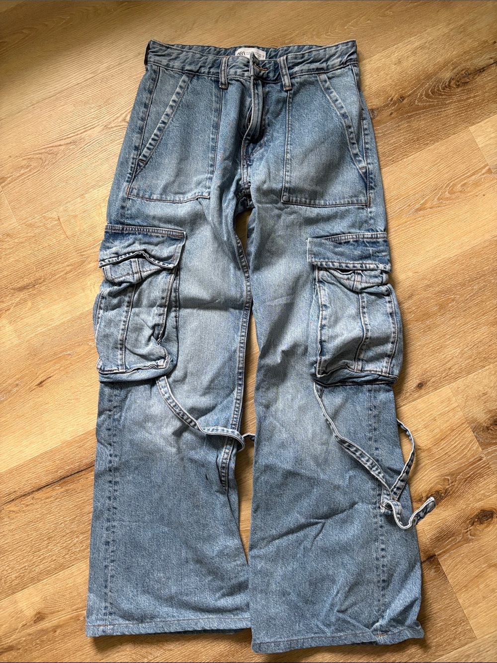 Zara Light Blue Cargo Jeans
